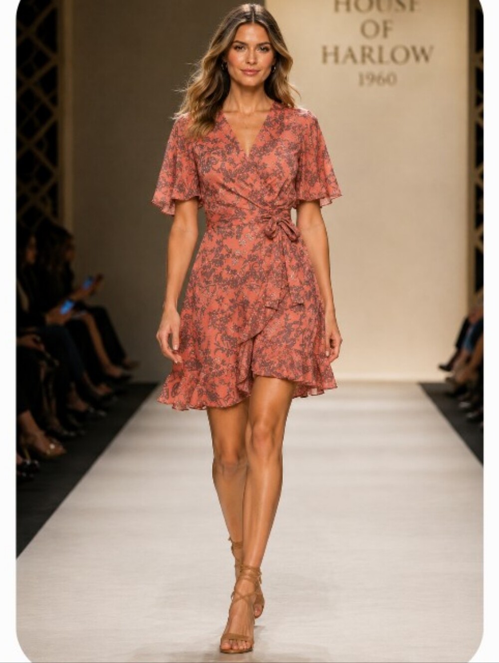House of Harlow x Revolve Floral Wrap Mini Dress Medium